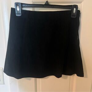 Buttery Soft Faux Suede Black Mini Skirt OS John Galt Elastic Waist